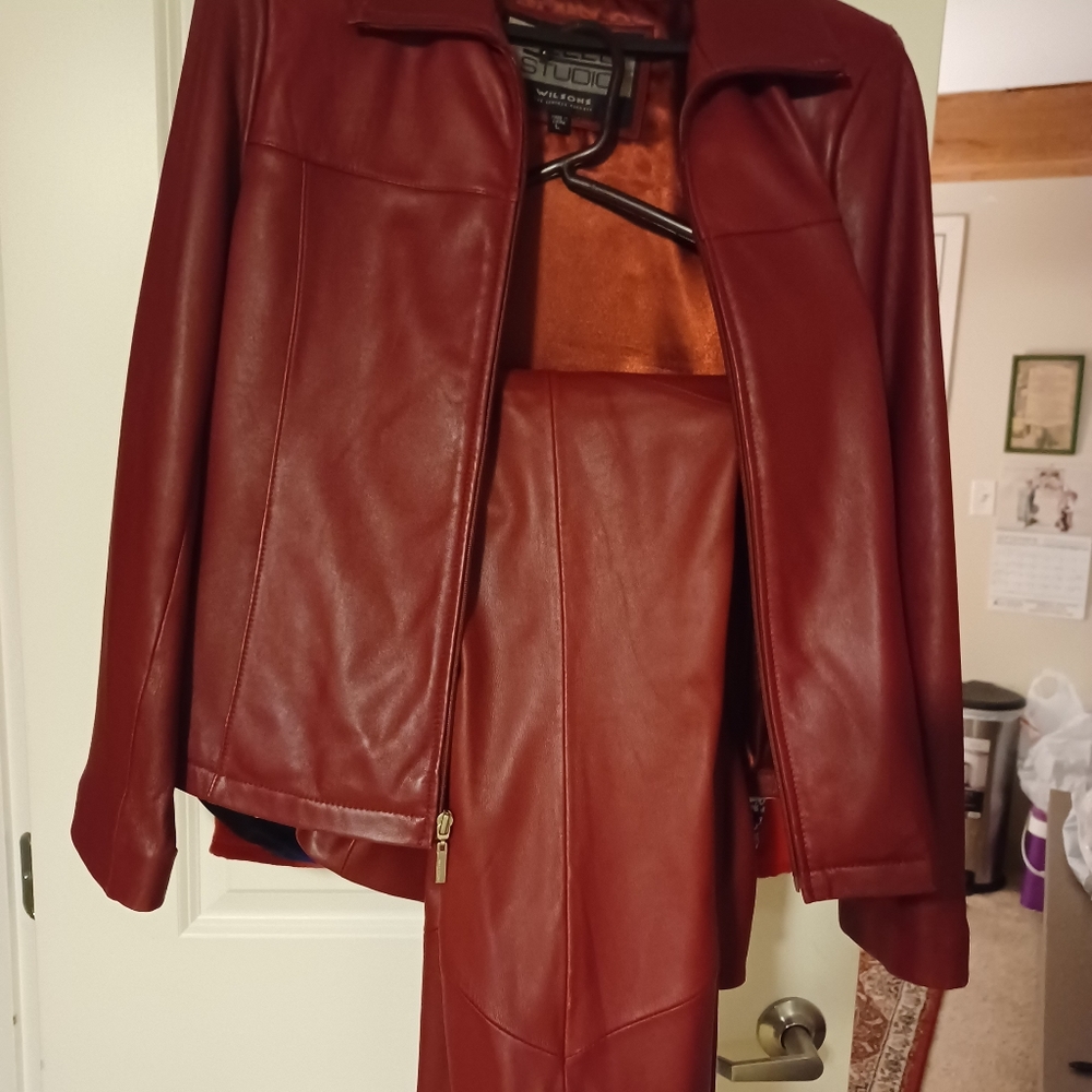 Wilsons Leather Jacket & matching  [hip] Pants set